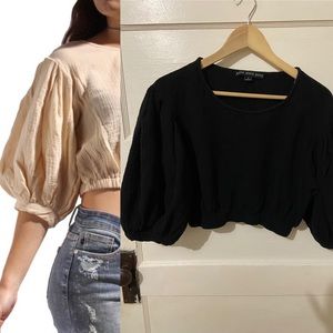 HYFVE Balloon Sleeve Crop Top